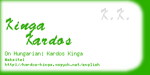 kinga kardos business card